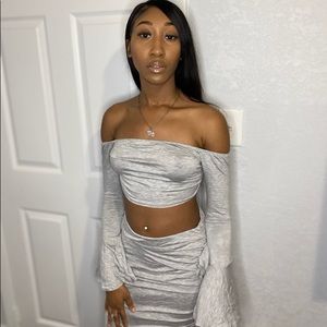 fashion nova 2 piece set (heather gray)